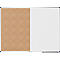 Combibord Legamaster UNITE, prikbord &amp; whiteboard, B 1200 x D 12,6 x H 900 mm, gelakt staal &amp; natuurkurk, wit &amp; bruin